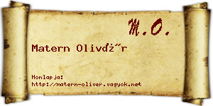 Matern Olivér névjegykártya